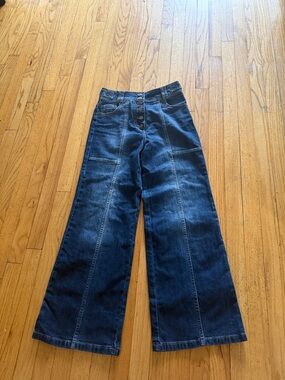 Ulla Johnson Dark Blue High-Rise Wide Leg Jeans